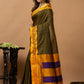 Traditional Ilkal Viscose Saree | Dark Olive Green