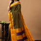 Traditional Ilkal Viscose Saree | Dark Olive Green