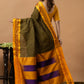 Traditional Ilkal Viscose Saree | Dark Olive Green