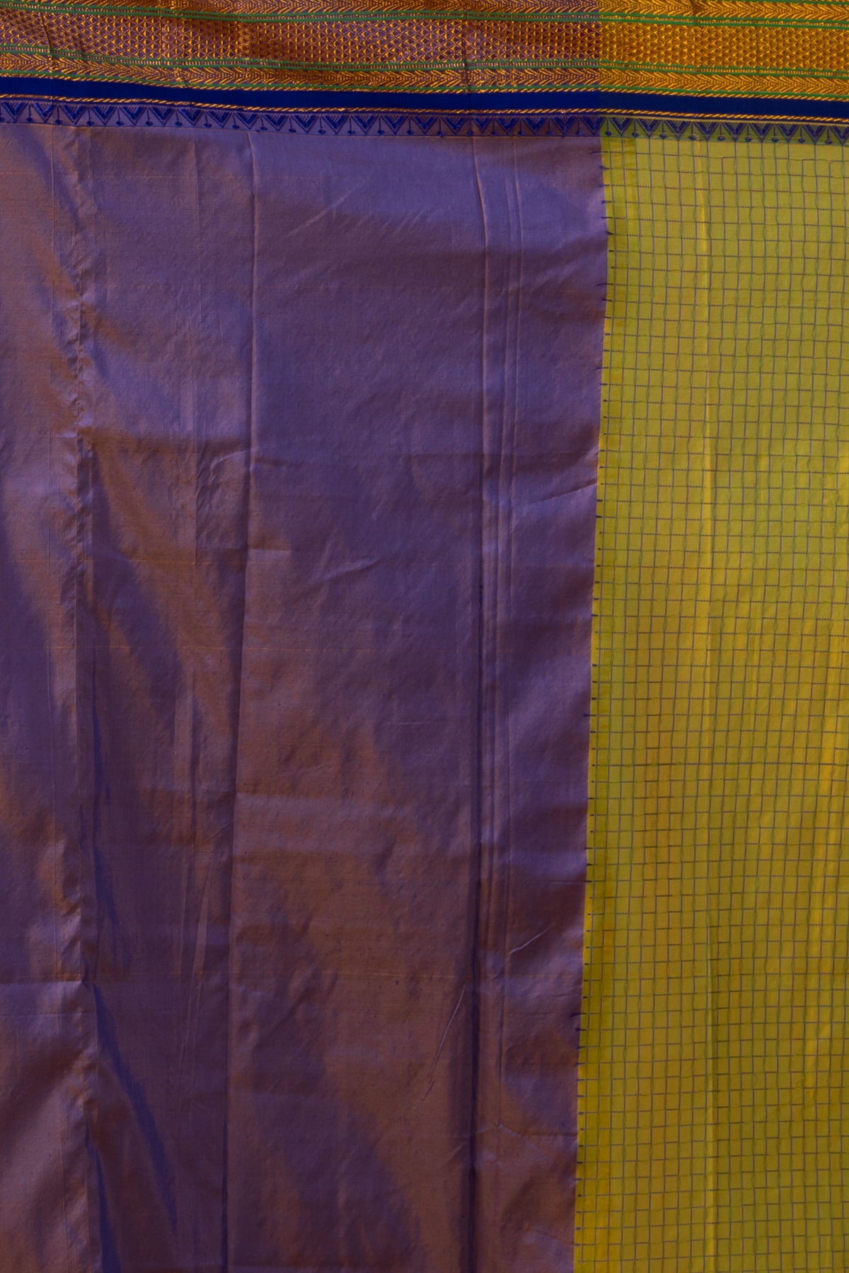 Traditional Ilkal Viscose Saree | Lime Olive Green