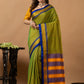 Traditional Ilkal Viscose Saree | Lime Olive Green
