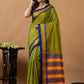 Traditional Ilkal Viscose Saree | Lime Olive Green