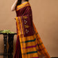Traditional Ilkal Viscose Saree | Deep Maroon