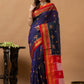 Traditional Ilkal Viscose Saree | Deep Navy Blue