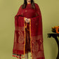 Handwoven Jamdani Muslin Unstitched 2-piece Kurti | Deep Red