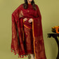 Handwoven Jamdani Muslin Unstitched 2-piece Kurti | Deep Red