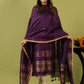 Handwoven Jamdani Linen Unstitched 2-piece Kurti | Aubergine Purple