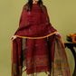 Handwoven Jamdani Linen Unstitched 2-piece Kurti | Crimson Red
