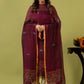 Handwoven Jamdani Linen Unstitched 2-piece Kurti | Burgundy Wine