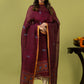Handwoven Jamdani Linen Unstitched 2-piece Kurti | Burgundy Wine