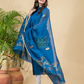 Dark Blue Mercerised Cotton Meenakari Motif 2-Piece Kurti & Dupatta (UNSTITCHED)-878