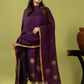 Handwoven Jamdani Linen Unstitched 2-piece Kurti | Royal Purple