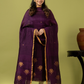 Handwoven Jamdani Linen Unstitched 2-piece Kurti | Royal Purple