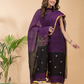 Wine Purple Linen X Linen 2-Piece Set Kurti & Dupatta (UNSTITCHED) - 059