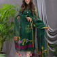 Dark Green Cotton Silk Jamdani 2-Piece Set Kurti & Dupatta (UNSTITCHED) - 106