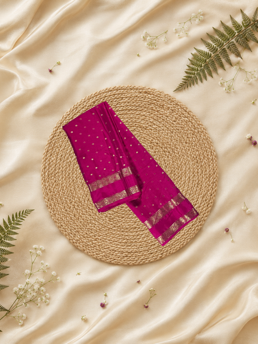 Mysore Silk Saree With Light Pink