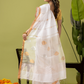 Pure Jamdani Linen Saree | Snow White  and White  | Half and Half style with Contrast Border