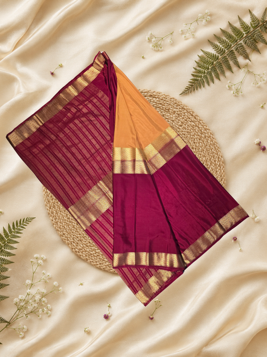 Classic Mysore Silk Saree  |  mustard yellow