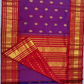 Pure Handwoven Gadwal Silk Saree With Mulberry Purple - 027