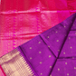 Pure handloom Korvai Silk Cotton Vairaoosi Saree in Mulberry Purple and Golden Pink with Grand Border - 161