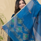 Dark Blue Mercerised Cotton Meenakari Motif 2-Piece Kurti & Dupatta (UNSTITCHED)-878