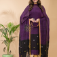 Wine Purple Linen X Linen 2-Piece Set Kurti & Dupatta (UNSTITCHED) - 059