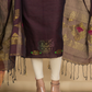 Coffee Brown Mercerised Cotton Meenakari Motif 2-Piece Kurti & Dupatta (UNSTITCHED)-879