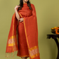 Handwoven Jamdani Linen Unstitched 2-piece Kurti | Burnt Orange