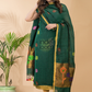 Dark Green Linen X Linen 2-Piece Set Kurti & Dupatta (UNSTITCHED) - 061