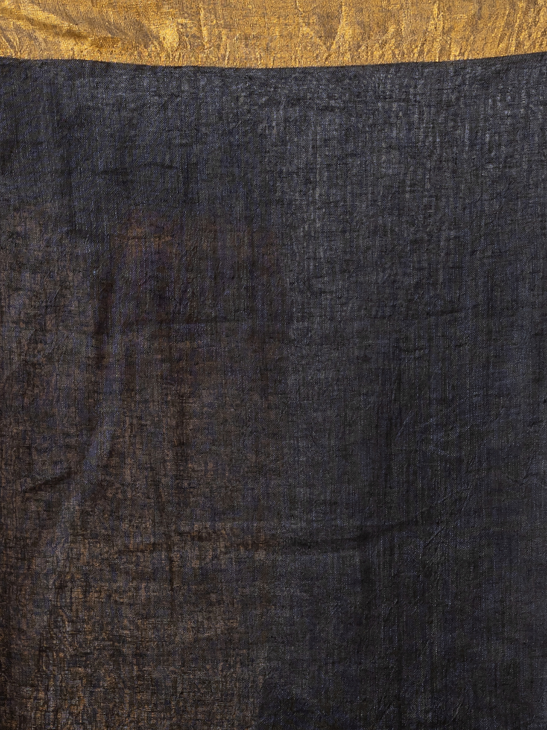 Handwoven Jamdani Linen Saree | Charcoal Black