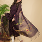 Coffee Brown Mercerised Cotton Meenakari Motif 2-Piece Kurti & Dupatta (UNSTITCHED)-879