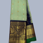 Handwoven Pure Gadwal Silk Saree  |  Sage Green