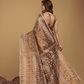 Crepe Pink Tissue Silk Jamdani Saree - 025 - indeloom
