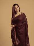 Wine Red Matka Silk Jamdani Saree - 040