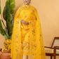 Classic Kota Doria Cotton Unstitched 2-Piece Kurti | Marigold Yellow