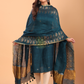Berry Blue Linen Jamdani 2-Piece Set Kurti & Dupatta (UNSTITCHED) - 056