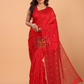 Matka Silk Saree With Classic Red - 137
