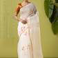 Handwoven Jamdani Muslin Saree | White | All-over Jamdani weaves