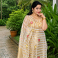 Classic Benarasi Semi Silk Saree | Beige Gold