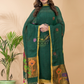 Dark Green Linen X Linen 2-Piece Set Kurti & Dupatta (UNSTITCHED) - 061