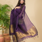 Plum Purple Muslin Linen 2-Piece Set Kurti & Dupatta (UNSTITCHED) - 869