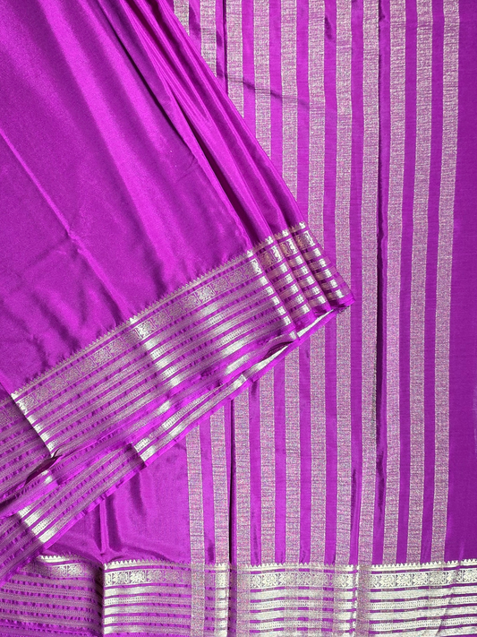 Classic Mysore Semi Silk Saree | Bright Purple