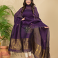 Plum Purple Muslin Linen 2-Piece Set Kurti & Dupatta (UNSTITCHED) - 869