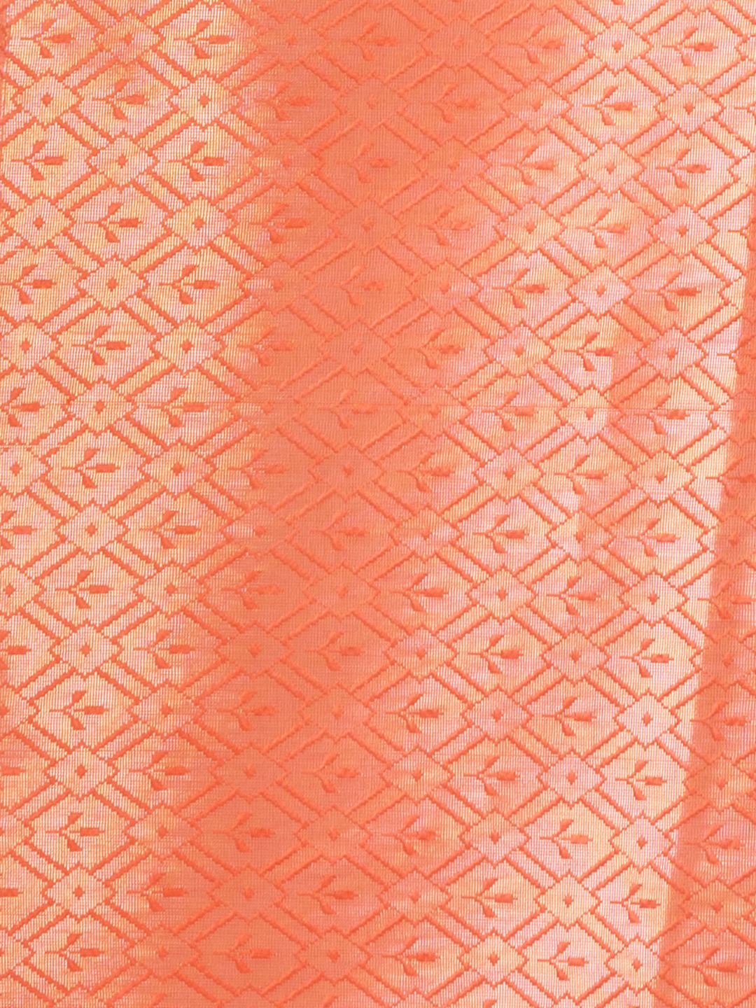 Classic Benarasi Semi Silk Saree | Coral Red