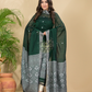 Dark Green Mercerised Cotton Baluchari 2-Piece Set Kurti Dupatta (UNSTITCHED)-887