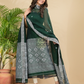 Dark Green Mercerised Cotton Baluchari 2-Piece Set Kurti Dupatta (UNSTITCHED)-887
