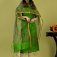 Handwoven Jamdani Muslin Unstitched 2-piece Kurti | Lime Green