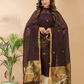 Umber Brown Linen X Linen 2-Piece Set Kurti & Dupatta (UNSTITCHED) - 078