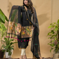 Dark Black Jamdani 2-Piece Set Kurti & Dupatta (UNSTITCHED) -775