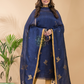 Berry Blue Cotton Linen 2-Piece Set Kurti & Dupatta (UNSTITCHED) - 063
